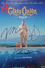 Glass Onion Knives Out Cast Signed autographed 12x8 Rian Johnson Leslie Odom Jr picture