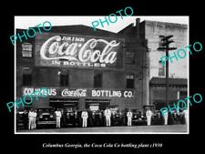 OLD LARGE HISTORIC PHOTO OF COLUMBUS GEORGIA THE COCA COLA BOTTLING PLANT c1930 picture
