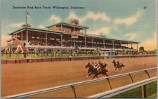 c1940s Wilmington, Del. Postcard DELAWARE PARK RACE TRACK Horse Racing / LINEN picture