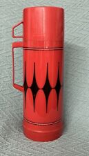 Vintage Aladdin Thermos Red & Black Diamond 1 Quart Made in USA Hot Or Cold picture