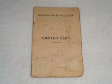 Government of Palestine 1946 Rare Vintage Original Identity Card Israel picture