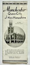 1930s Manchester Queen City New Hampshire Vintage Travel Brochure Tourist NH picture