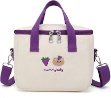 Aesthetic Kawaii Cute Lunch Bag Box with Straps Insulated Waterproof Purple  picture