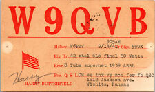 1941 W9QVB Wichita Kansas Ham Radio Amateur QSL Card Postcard Vtg picture