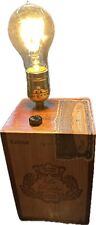 Handcrafted Wooden Cigar Cigars Box Lamp Vintage Look Edison Bulb picture