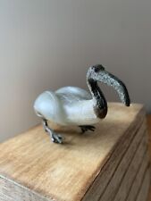 Egyptian Sacred Ibis Statue Hand Carved SoapStone Bronze Figure Bird Vintage picture