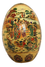 DECORATIVE EGG COLLECTIBLE Vintage Satsuma Japanese Egg Moriage Raised Gold 12