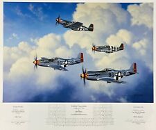 WWII 357TH FG SIGNED FALLEN COMRADES 18X22 STAN STOKES PRINT X2 AUTOS picture