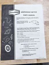 Vintage All Pro Owners Parts Manual Lightweight Bicycle EUC picture