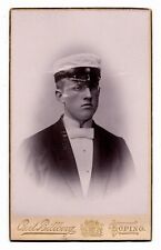 ANTIQUE CDV CIRCA 1890s CARL BILLBERG HANDSOME YOUNG NAVYMAN? KOPING SWEDEN picture