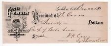 1890 Golden Brewery Company Check to Adolph Coors Founder SCRACE picture