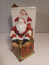 2003  Fitz & Floyd HO HO HO Ceramic Santa Lidded Box Handcrafted Original Box  picture