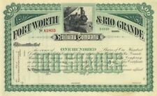 Fort Worth and Rio Grande Railway Co. - circa 1900's Unissued Texas Railroad Sto picture