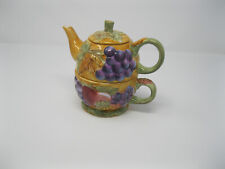 EveryDay Gibson Tea For One Tea Pot And Cup Fruit And Grapevine  Pattern picture