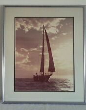 Vintage SAILBOAT Framed Art Photography Print Ocean Nautical L 22