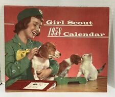 Vintage 1958 Girl Scout Calendar Union Litho USA Made Pencil Writing on 3 Months picture