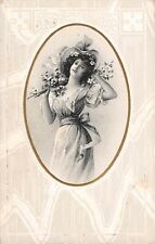 Vintage Early Divided Back AA 685/2 Victorian Lady Postcard  picture