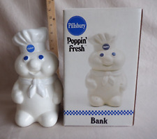 Pillsbury Doughboy Poppin' Fresh Ceramic Piggy Bank With Stopper Vintage 1988 8” picture