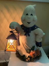 Vintage Resin Ghost Light Lantern Ceramic 13 inches Tall Lighted Halloween picture
