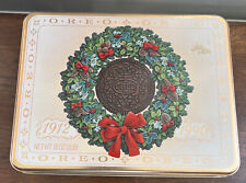 Vintage Tin Oreo Cookies 75th Anniversary 1912-1990  Christmas picture