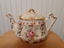Quality Arthur Wood England Vintage Teapot Floral with Gold Trim picture