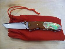 CUSTOM THAILAND KNIFE / HAND FINISHED PENGUIN WING OYSTER / MOKUME BOLSTER/ 2017 picture