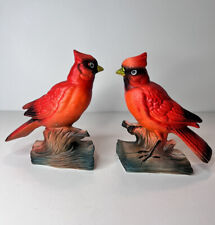Lot Of 2 Inarco Japan Realistic Red Cardinals on Branch  5.5