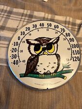 Vintage MCM Jumbo Dial Owl Thermometer Made In U.S.A. Ohio Thermometer Co EUC picture