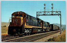 Postcard Train Northern Pacific Railway Locomotive at Missoula MT AQ8 picture