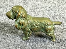 Vintage Brass Black Cocker Spaniel Paper weight Bookend Art Statue Dog Heavy picture