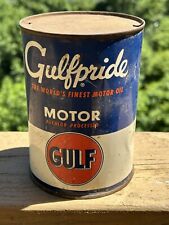 VINTAGE GULFPRIDE ONE QUART OIL CAN picture