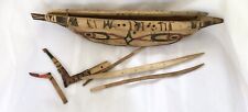 Vintage Outrigger Canoe Boat Model Native American Egyptian? Souvenir Hand Made picture