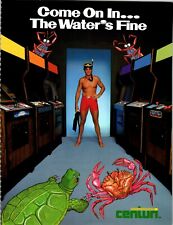 Swimmer Arcade Video Game Flyer Original 1980 Retro Vintage Promo Art 2 Sides picture