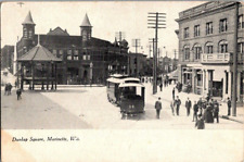 1907. MARINETTE, WIS. DUNLAP SQUARE. POSTCARD MM25 picture