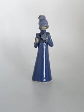 Louise Auger Woman long blue coat hat MCM ceramic EUC 6