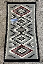 VTG Handwoven Navajo Textile Weave Rug Wall Wool Indian Western Cowboy Native picture