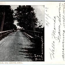 1907 UDB Ida Grove, IA Long Bridge Truss Postcard Des Moines Sioux City RPO A172 picture