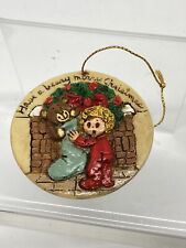 Vintage La Berge 1991 Christmas Ornament Child Stocking Fireplace  picture
