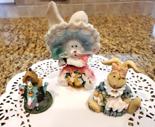 L@@K Three (3) Cute Bunny Rabbit Assortment Figurines picture