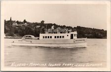 1950s MADELINE ISLAND, Wisconsin RPPC Photo Postcard NICHEVE Ferry Lake Superior picture