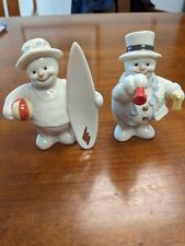 Vintage Lenox 2000 Snowman (Beach Ball & Surfboard) And (Noisemaker) Figurines  picture