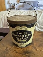 Vintage Swift's “Silverleaf” Brand Pure Lard Tin picture