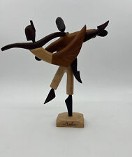 Cuban Handcarved Wood Abstract Art Ballerina Man Woman Dancing Couple picture