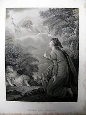 1838 BOOK PLATE PRINT PICTORAL HISTORY OF BIBLE BY ARTAUD HAGAR AND ISHMAEL picture