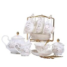 Daveinmic 22-Pieces Porcelain Bone china Tea Sets,Gold Rim Gold Rim phoenix set picture