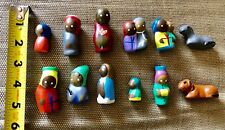 African American Black Nativity Wood Creche 12 Piece picture
