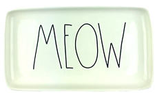 Rae Dunn Tray Plate MEOW White Porcelain Artisan Collection picture