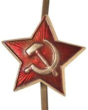 Red Soviet five-pointed star for soldiers' hats picture