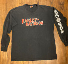 Harley Davidson long sleeve t-shirt xl VTG Black Robison 3D Letters USA 1980s picture