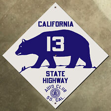 California state highway 13 ACSC road sign auto club AAA diamond 1929 bear picture